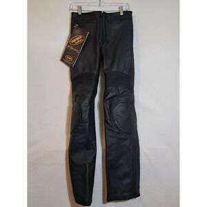 Harley Davidson x Vanson Black Leather Pants Moto Trouser Womens Size 2 $895 NWT